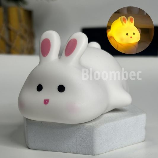 Cute Mini Rabbit Night Light – Yellow LED Decorative Lamp for Kids, Girls, Boys, Teens, Bedroom Room Decor – Adorable Gift for Birthday, Valentine’s Day, Christmas – Battery Included