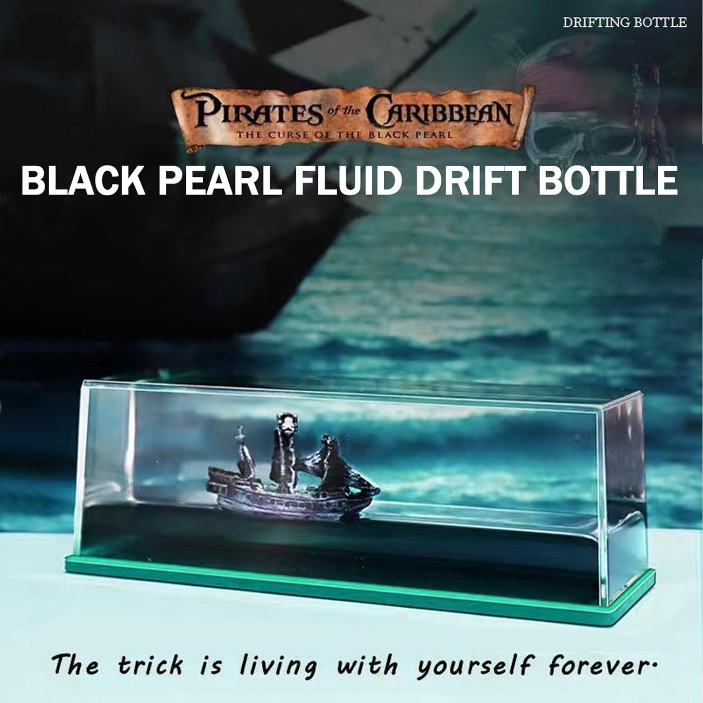 Cruise Ship Fluid Drift Bottle Unsinkable Boat in a Box Gifts for Home Desk Decoration-Black Pearl Unsinkable Titanic Toy Ghost Ship Black Pearl Ship in A Bottle Fluid Liquid Drift Bottle