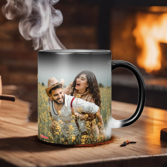 Personalized Magic Mug – Custom Photo, Text, Logo | Heat Sensitive Color Changing Mug | Unique Gift for Birthday, Anniversary, Valentine’s Day |...