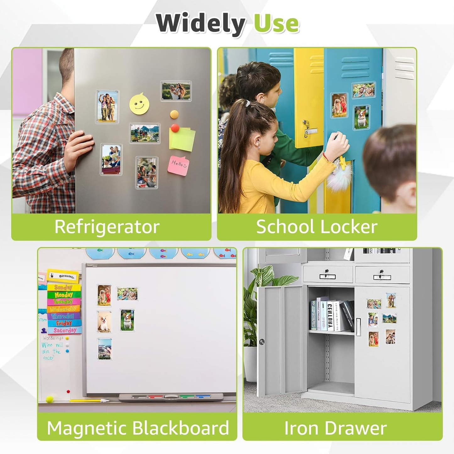 Acrylic Fridge Magentic Photo Frame – Double-Sided Display | 2.5x3.5 inch Clear Picture Frame, Personalize & Swap Photos