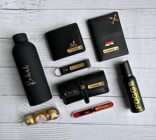 Premium Personalised Gift Set with Bottle, Keychain, Pen, Deo & Chocolate