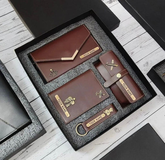 Personalized 4 in 1 Ladies Purse/Clutch, Passport Cover with Eye Wear Case, and Metal Keychain Combo - Unisex Combo Accessories, Return Gifts, Birthday Gifts