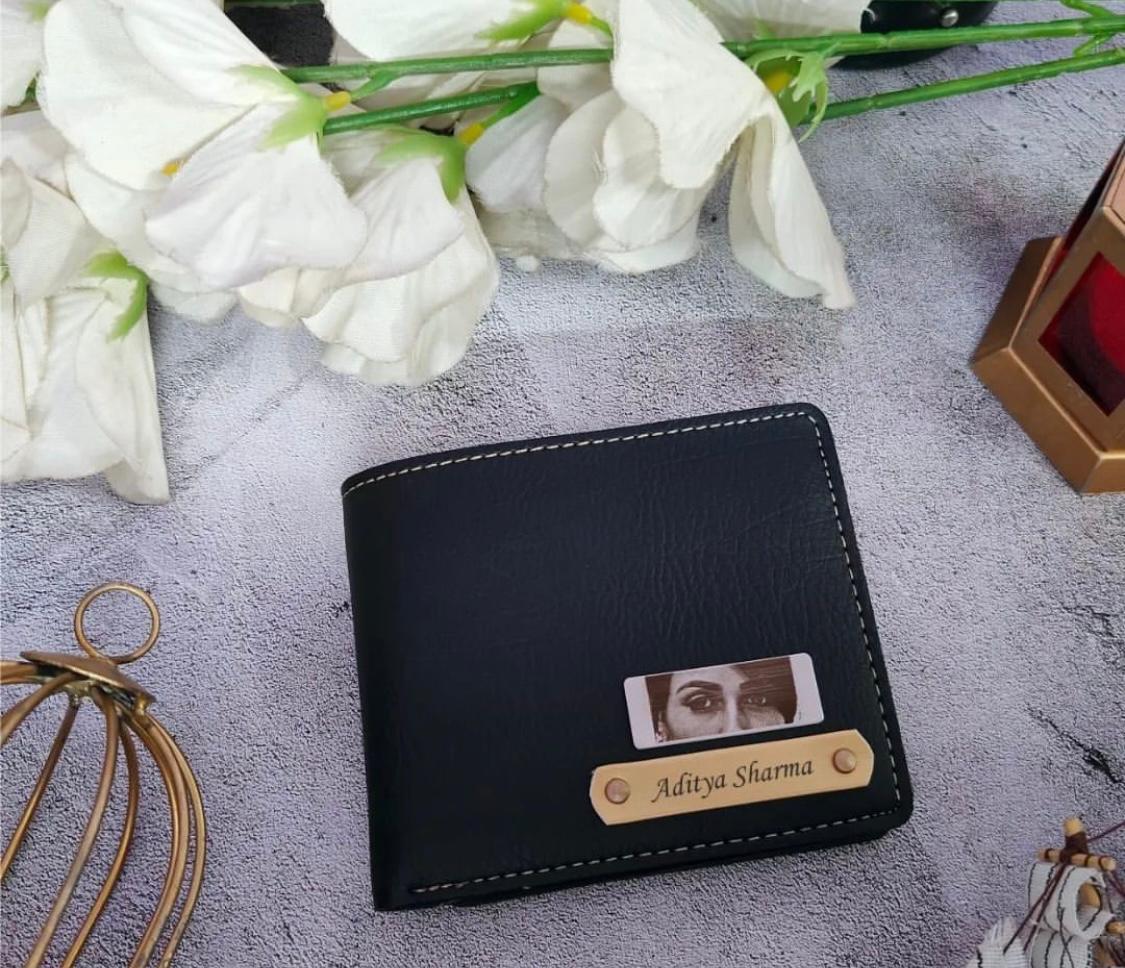 Custom Leather Wallet With Engraved Eye & Name