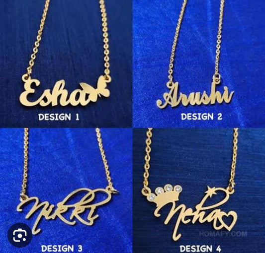 Customised Name Gold Color With And Design Gold Plate