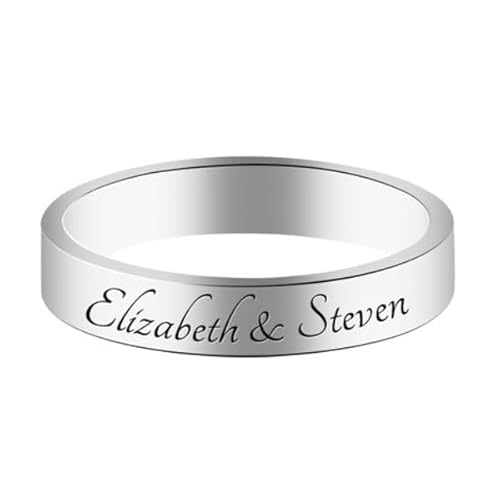 Custom Personalized Engraved Name or Date Ring for Men and Women Valentines Day Gift for Him/Her