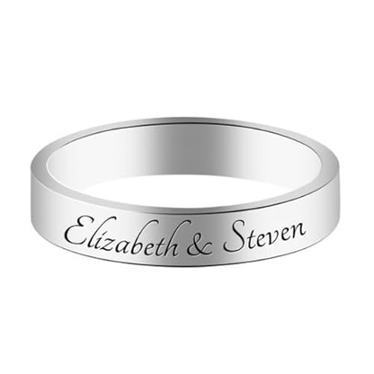 Custom Personalized Engraved Name or Date Ring for Men and Women Valentines Day Gift for Him/Her