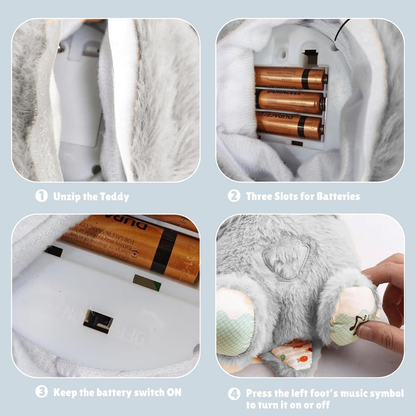 Breathing Teddy Bear with Light Otter Glowing Music for Baby Sensory Sleep Lights Rhythmic Simulation Plush for Babies Kids Soothing Sound and Decor Item Specially for Gift