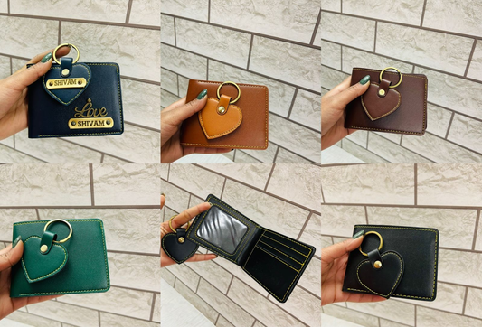 WALLET WITH HEART KEYCHAIN