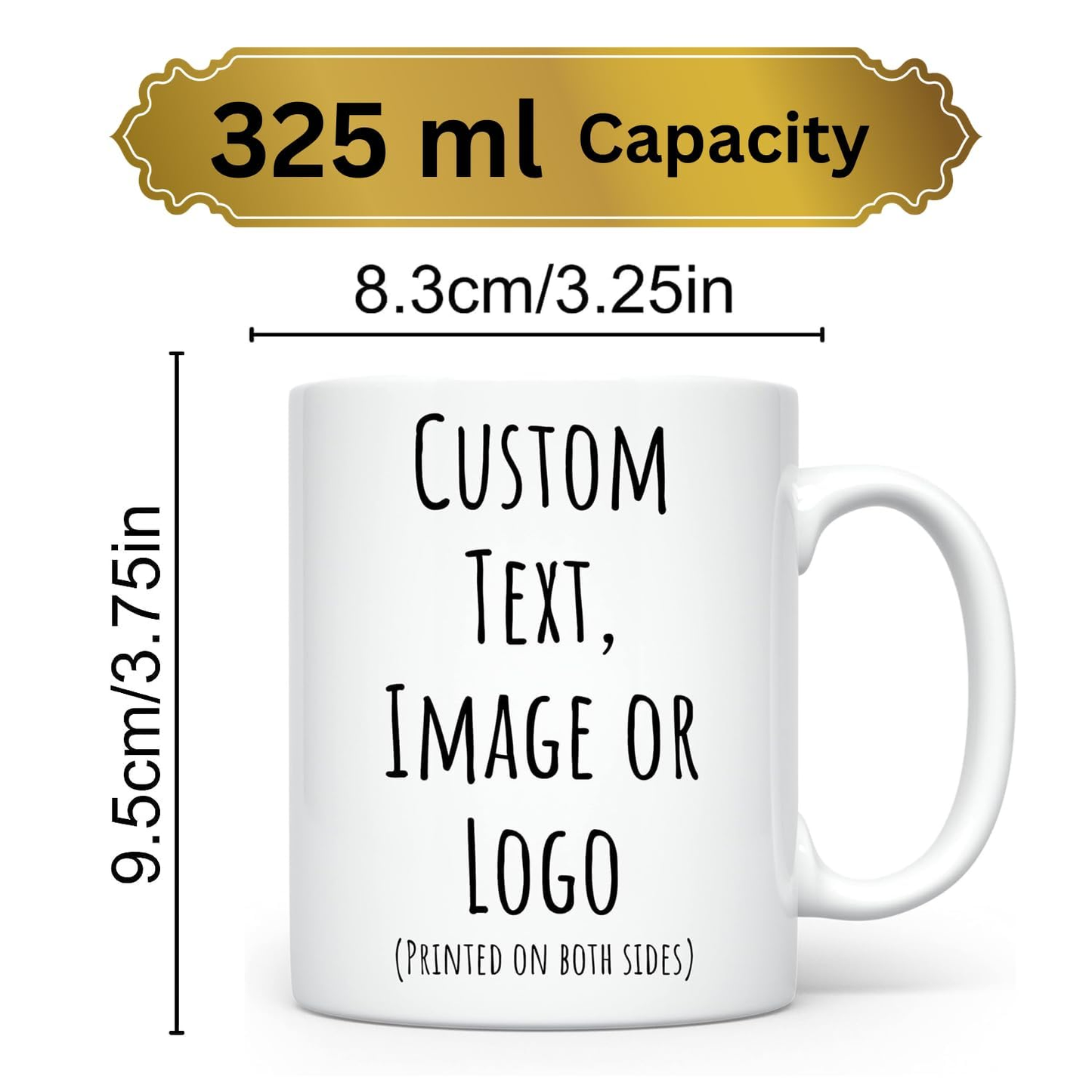 Customized|Personalized Photo on Coffee Mug|Cup for Gift - White Ceramic Mugs Name Gifts for Birthday 350 ml