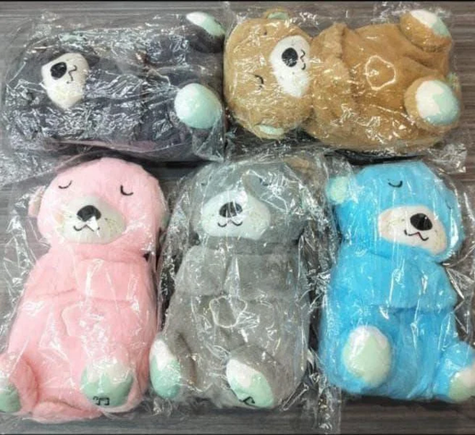 Breathing Teddy Bear with Light Otter Glowing Music for Baby Sensory Sleep Lights Rhythmic Simulation Plush for Babies Kids Soothing Sound and Decor Item Specially for Gift