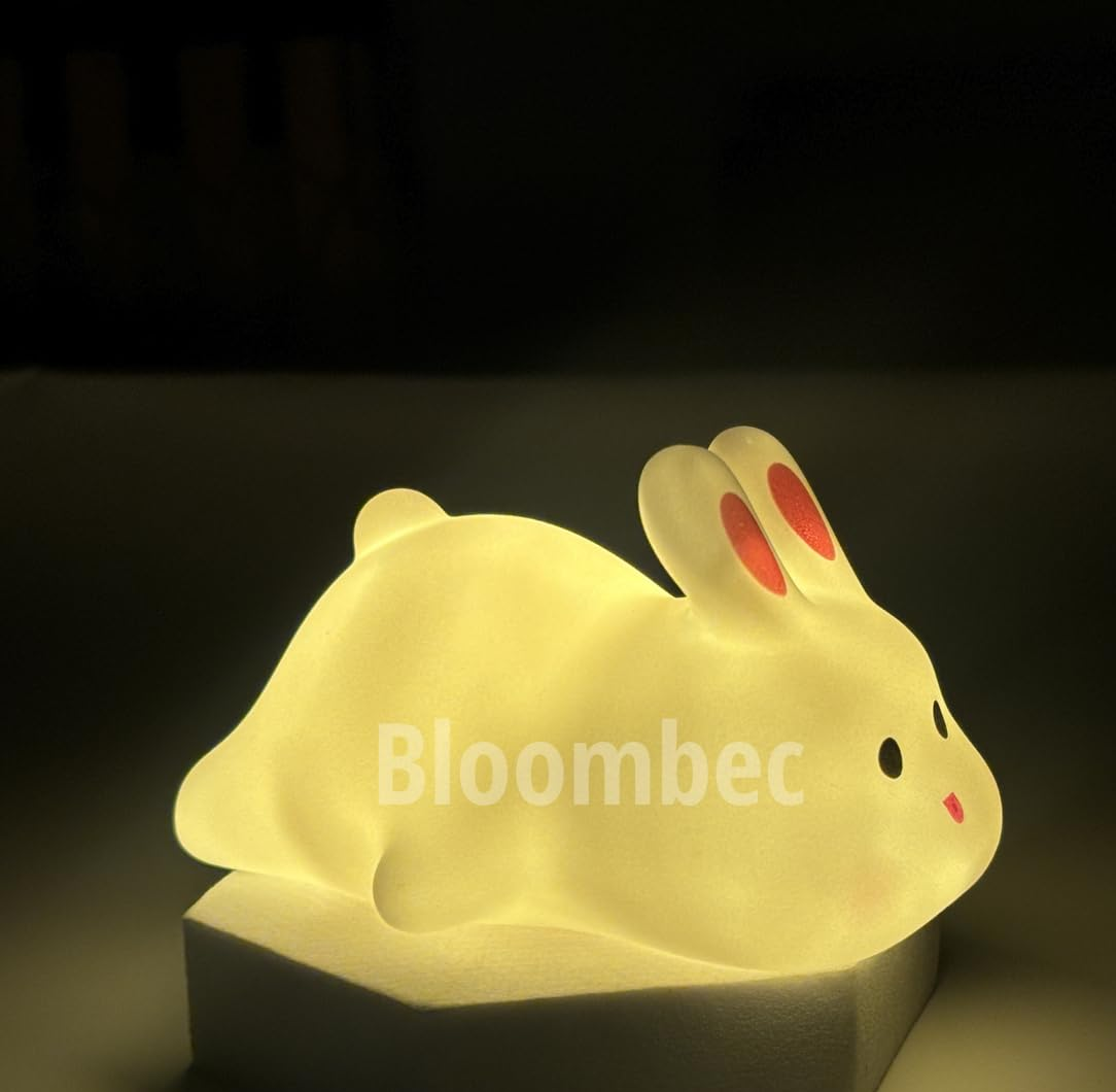 Cute Mini Rabbit Night Light – Yellow LED Decorative Lamp for Kids, Girls, Boys, Teens, Bedroom Room Decor – Adorable Gift for Birthday, Valentine’s Day, Christmas – Battery Included