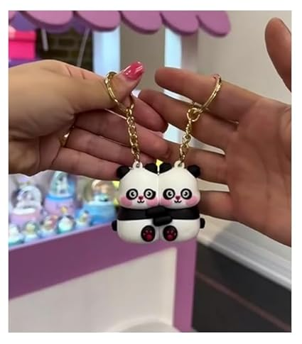 Magnetic Couple Keychain | Cute Panda Design Keychains | Travel Essential | Keyring For Kids | Gift For Anniversary/Valentine’s Day/Christmas |