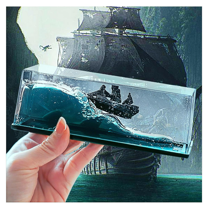 Cruise Ship Fluid Drift Bottle Unsinkable Boat in a Box Gifts for Home Desk Decoration-Black Pearl Unsinkable Titanic Toy Ghost Ship Black Pearl Ship in A Bottle Fluid Liquid Drift Bottle