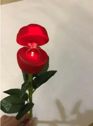 Litleo Multipurpose Ring Flower box with light and music ( i love you light sound ) for gift propose,  rings box Red Rose Artificial Flower, With Hug Ring