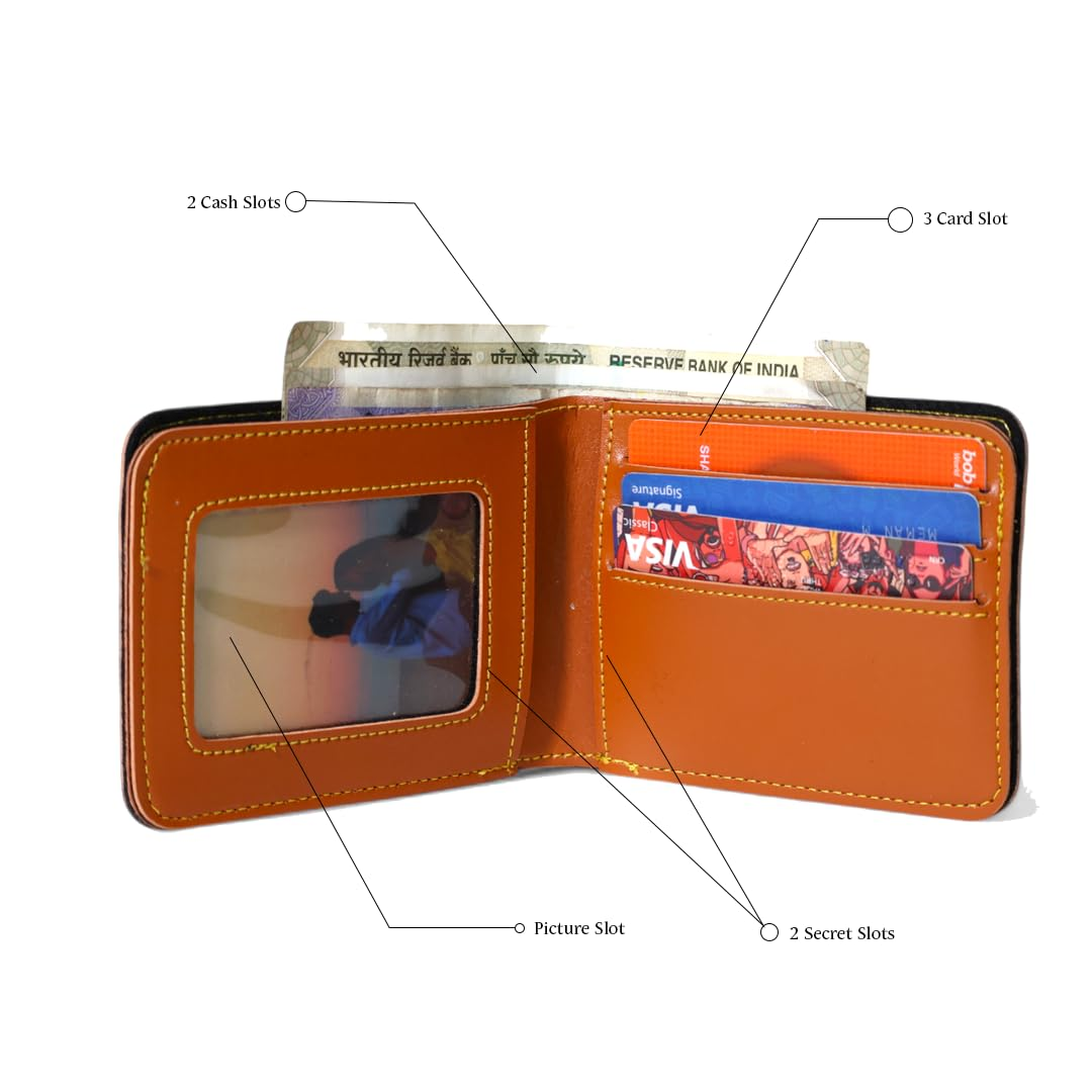 Personalized Name & Photo Leather Mens Wallet | Gifts for Men Husband Boyfriend Staff Employees Clients Colleagues Friend (Photo Wallet)