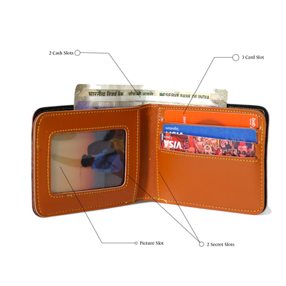 Personalized Name & Photo Leather Mens Wallet | Gifts for Men Husband Boyfriend Staff Employees Clients Colleagues Friend (Photo Wallet)