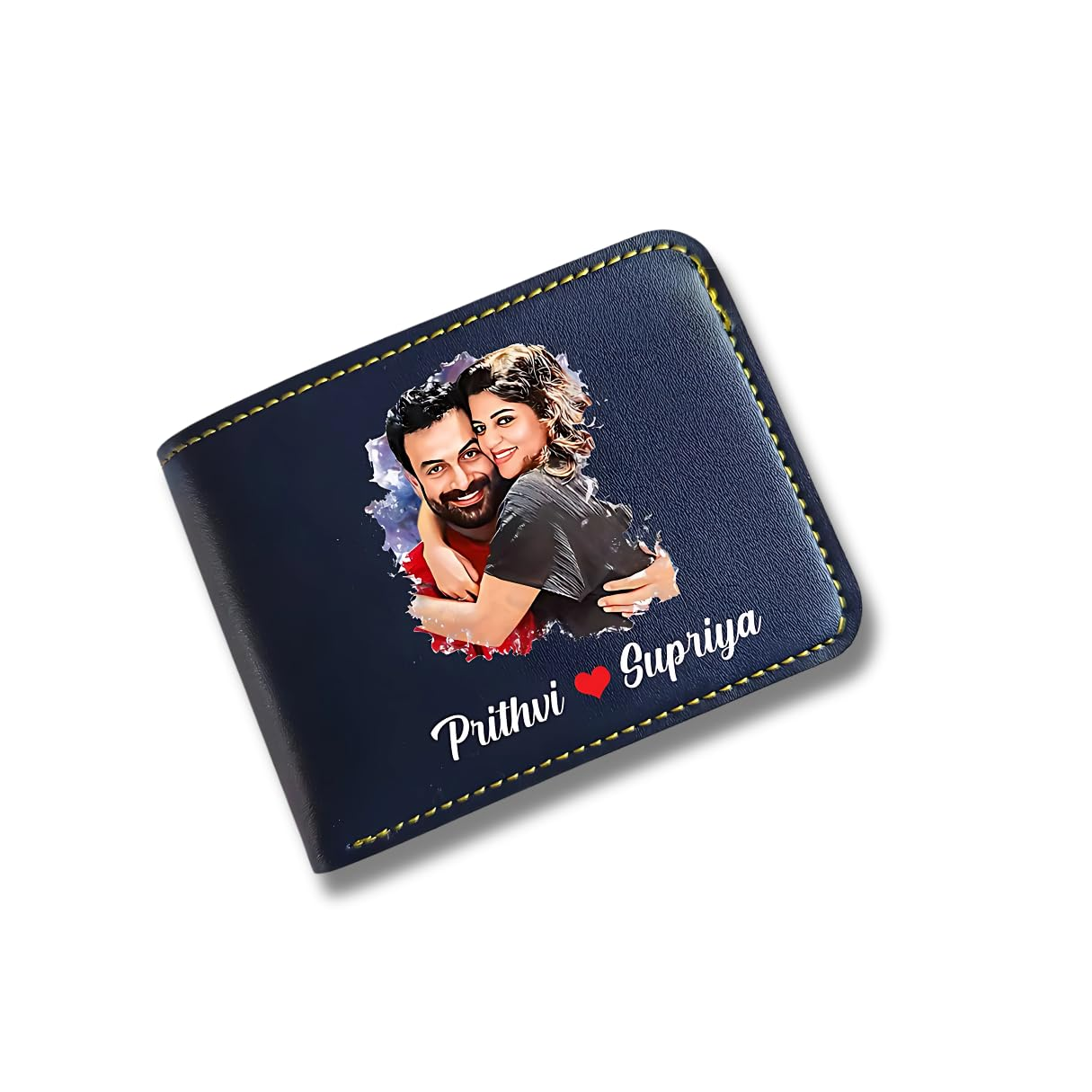 Personalized Name & Photo Leather Mens Wallet | Gifts for Men Husband Boyfriend Staff Employees Clients Colleagues Friend (Photo Wallet)