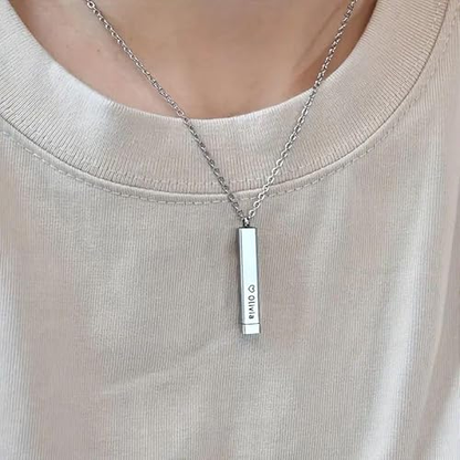 Personalized Hidden Pendant Necklace for Boys and Girls Stainless Steel Anti Tarnish Bar Locket Custom Name Chain Jewelry Gift for Birthday Valentine Anniversary