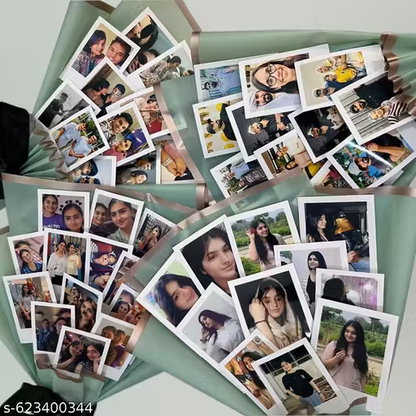 Polaroid Photo Bouquet | Custom Handmade Gift for Birthday, Anniversary & Special Occasions | Aesthetic Memory Bouquet with Photos & Ribbon Wrap | 13 Pics Only.