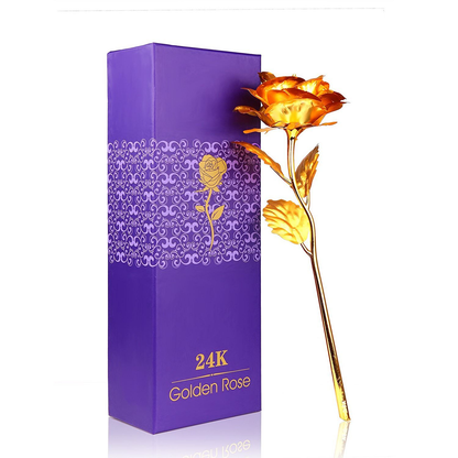 24K Gold Rose With Gift Box - Best Gift On Valentine'S Day, Rose Day. Gold Dipped Rose With Gift Box