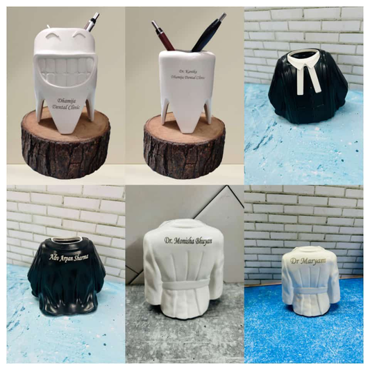 Creation Personalized Gift For Doctor, Dentist, Lawyer Coat Pen Stand - Name Engraved. For Doctors, Surgeons, Medico, Dr. & Medical Aspirants Pencil Pen Holder