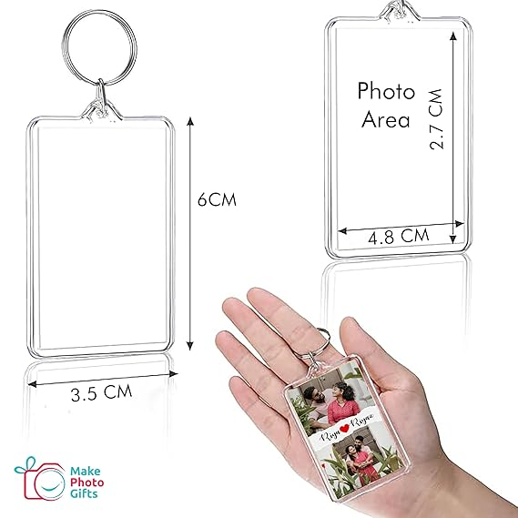 Customised Paper Effect Acrylic Photo Keychain Both Side Personalized Keychain Anniversary Gift For Couple Special,Birthday Gift Bike Keychain (Rectangle)