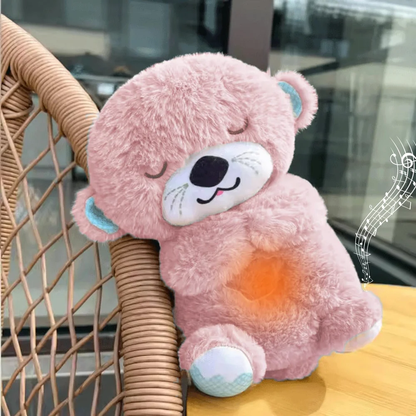 Breathing Teddy Bear with Light Otter Glowing Music for Baby Sensory Sleep Lights Rhythmic Simulation Plush for Babies Kids Soothing Sound and Decor Item Specially for Gift