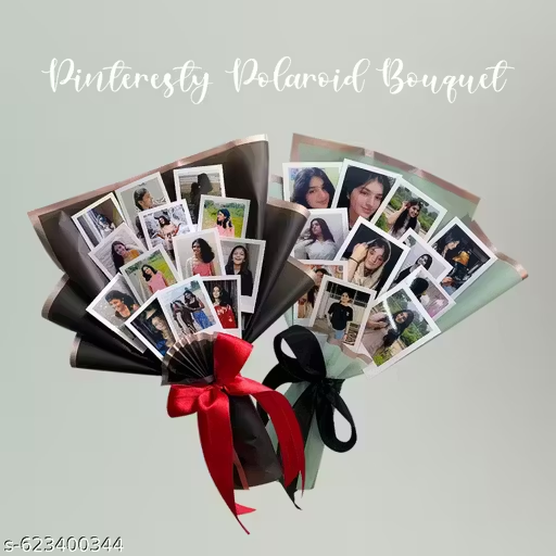 Polaroid Photo Bouquet | Custom Handmade Gift for Birthday, Anniversary & Special Occasions | Aesthetic Memory Bouquet with Photos & Ribbon Wrap | 13 Pics Only.