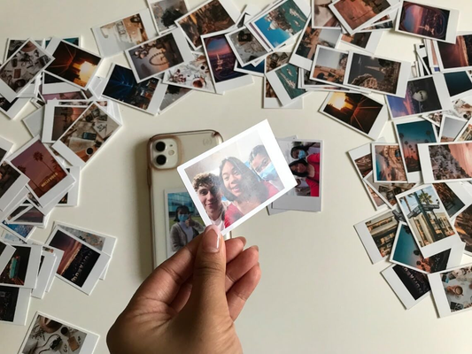 Customised Mini Photo Prints Personalized Gifts with Your Photos | polaroid photo |  Vintage Style Polaroid Cards Multicolour 2 x 3 Inches, White