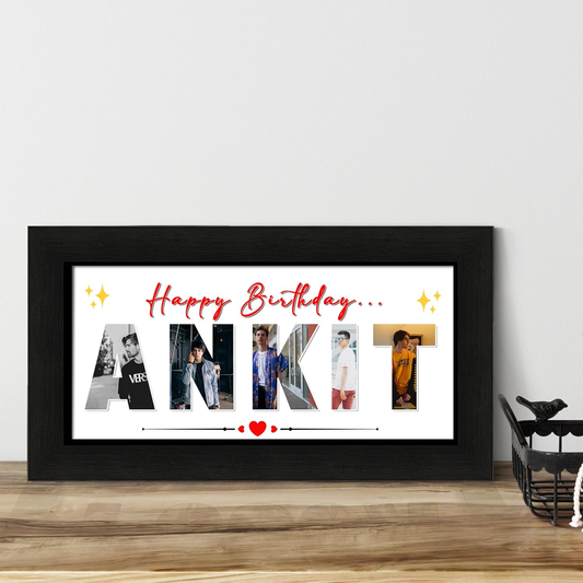 Name Collage Photo Frames, Best Customized Gifts Personalized Alphabet Letter Picture Photo Frame, Memorable Gift for Birthday, Wedding, Anniversary