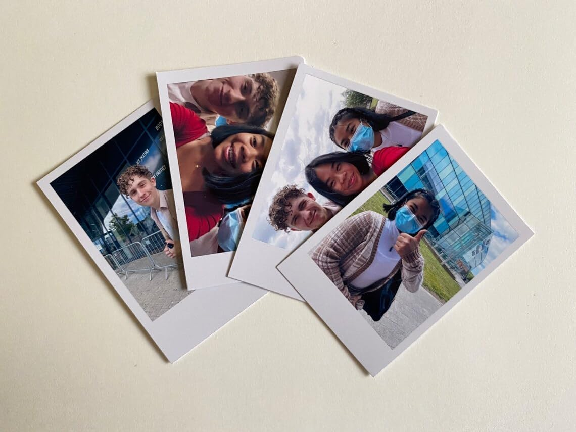 Customised Mini Photo Prints Personalized Gifts with Your Photos | polaroid photo |  Vintage Style Polaroid Cards Multicolour 2 x 3 Inches, White