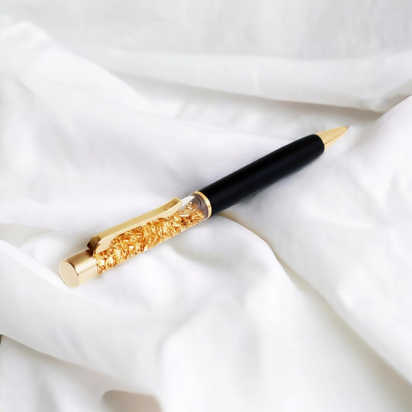 Personalized Pen with Name Engraved I Metal Classy Customized Roller Ball Pens I Comfortable to Hold & Write I Gift for Men & Women Birthday Corporate Gifting (Gold Flake)