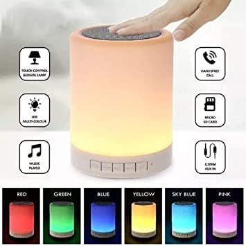 Customized Touch Lamp Speaker – Bluetooth Wireless LED Bedside Lamp with Dimmable Light, Color Changing, Perfect for Bedroom, Office, and Kids – Night Light