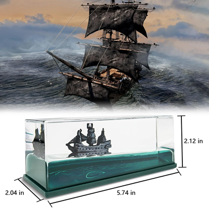 Cruise Ship Fluid Drift Bottle Unsinkable Boat in a Box Gifts for Home Desk Decoration-Black Pearl Unsinkable Titanic Toy Ghost Ship Black Pearl Ship in A Bottle Fluid Liquid Drift Bottle
