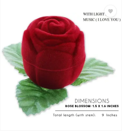 Litleo Multipurpose Ring Flower box with light and music ( i love you light sound ) for gift propose,  rings box Red Rose Artificial Flower, With Hug Ring