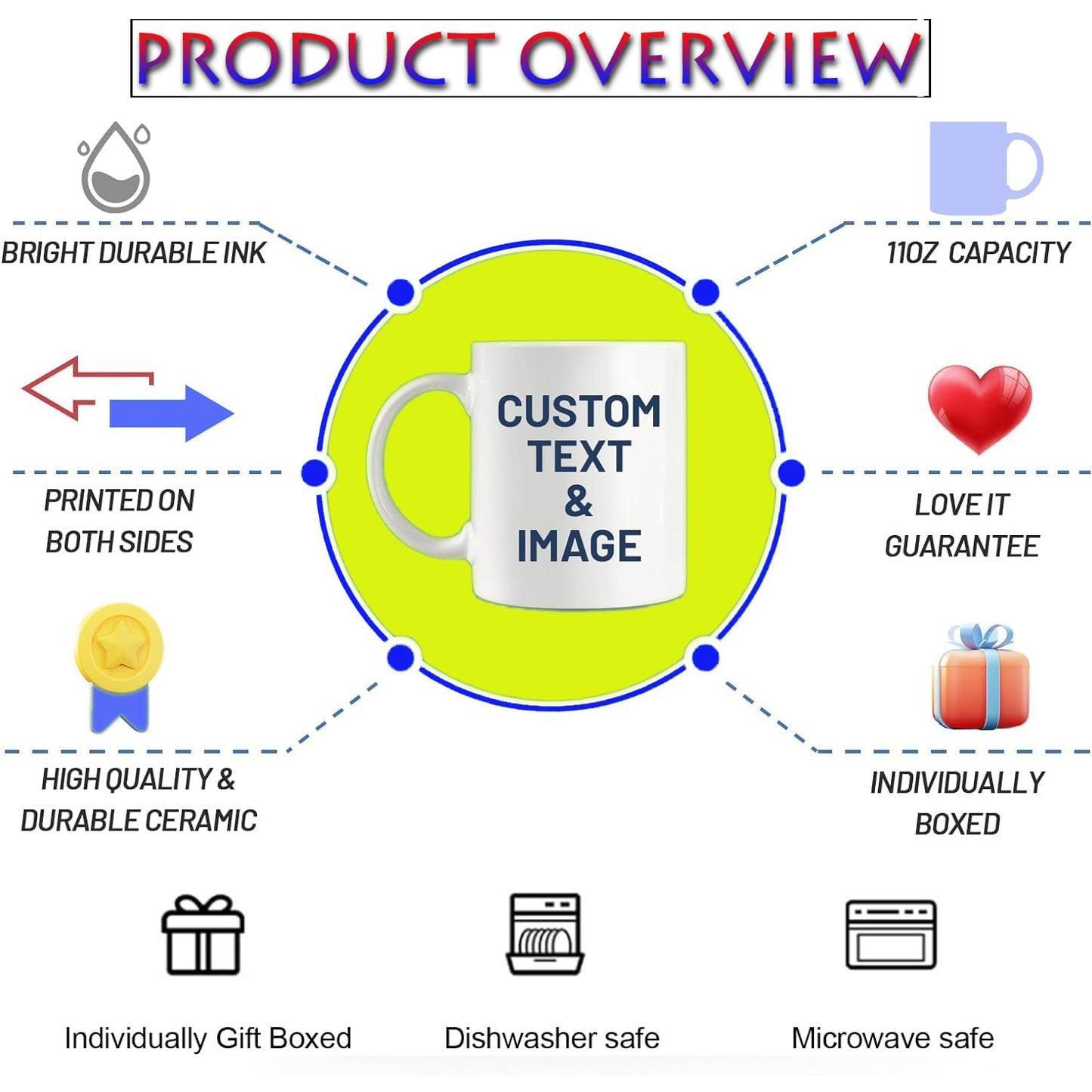 Customized|Personalized Photo on Coffee Mug|Cup for Gift - White Ceramic Mugs Name Gifts for Birthday 350 ml