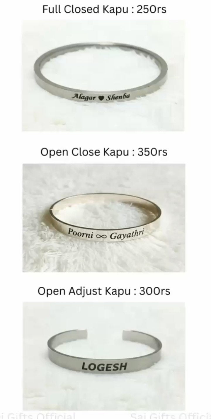 Customized Kaapu or kada For Man & Women | Stainless Steel Cuff