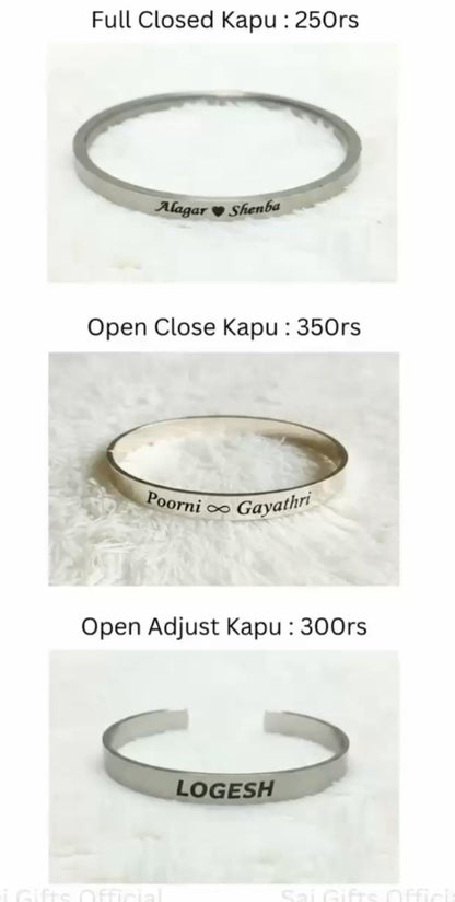 Customized Kaapu or kada For Man & Women | Stainless Steel Cuff